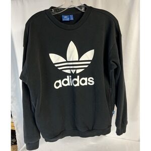 Adidas Originals Sweater Mens Size S‎ Black Trefoil Long Sleeves Pullover